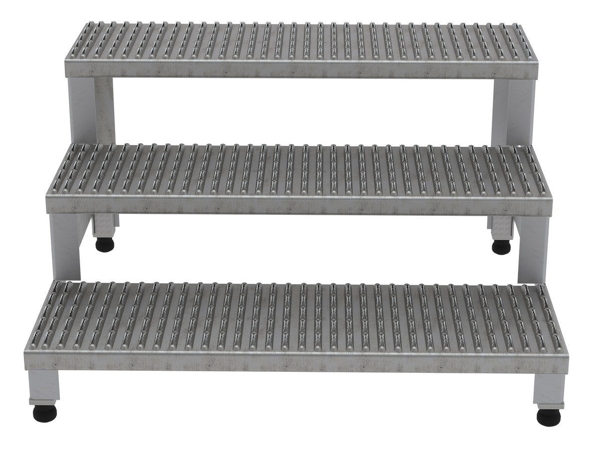 36" x 36" Stainless Steel Adjustable Serrated Step Mate Stand