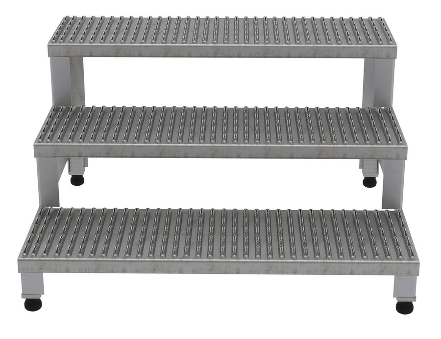 36" x 36" Stainless Steel Adjustable Serrated Step Mate Stand