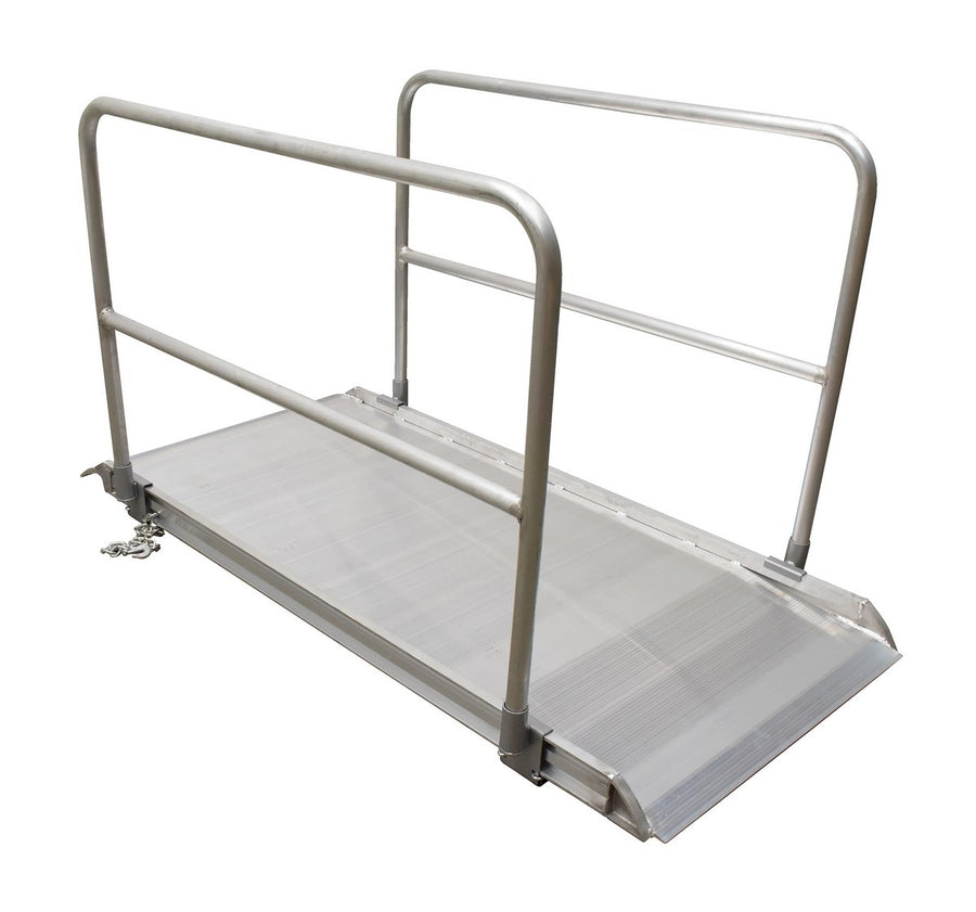 ALUM WALK RAMP W/RAIL OVERLAP 84 X 38 IN