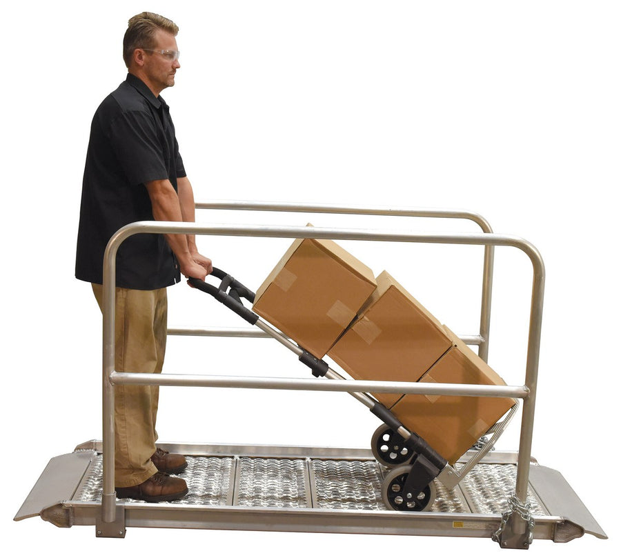 ALUM GRIP WALK RAMP W/RAIL 29.38 X 85