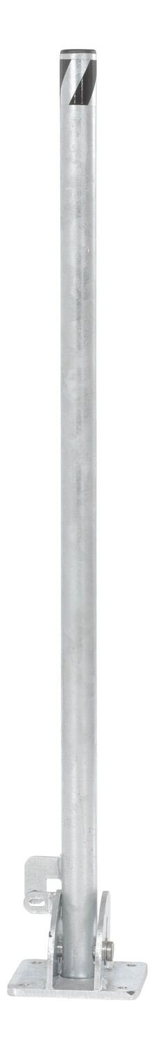 Steel Fold-Down Galvanized Bollard 42 In. Silver