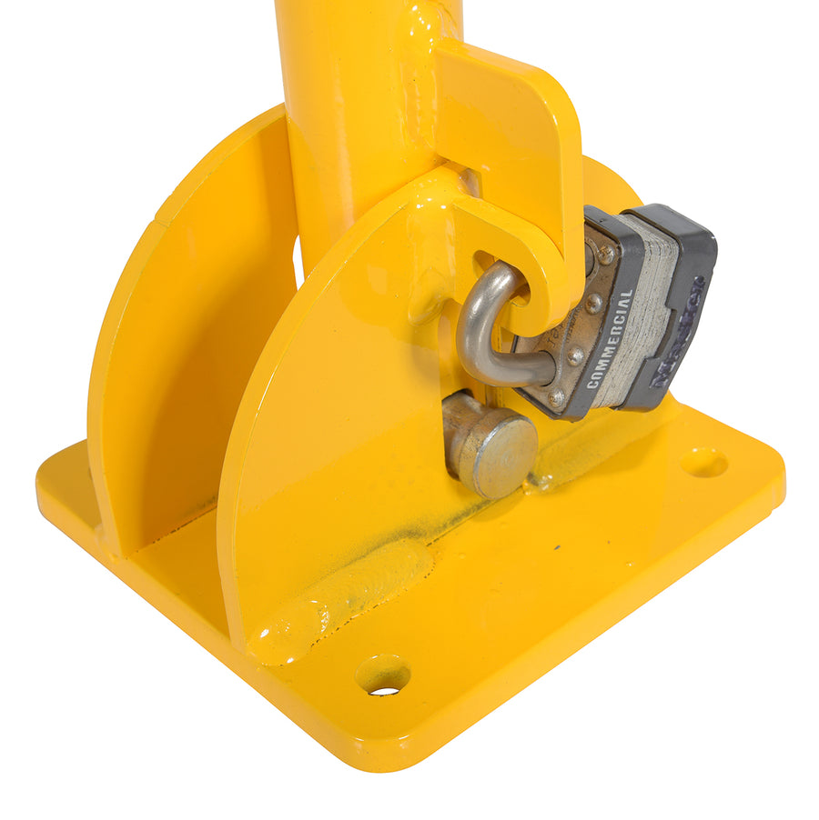 Steel Fold-Down Galvanized Bollard 42 In. Yellow