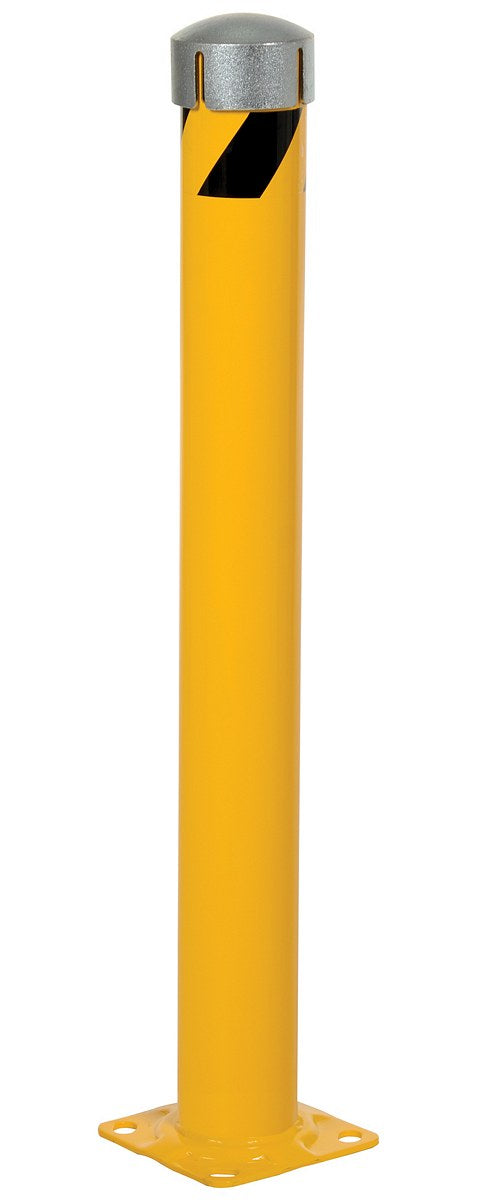42"H x 4.5"D Steel Pipe Bollard with Chain Slots & Steel Cap