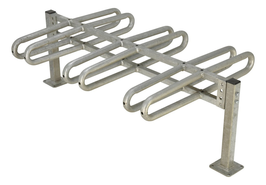 GALVANIZED BICYCLE RACK 45.88X25X14.38 - Model BR-M3D-GAL