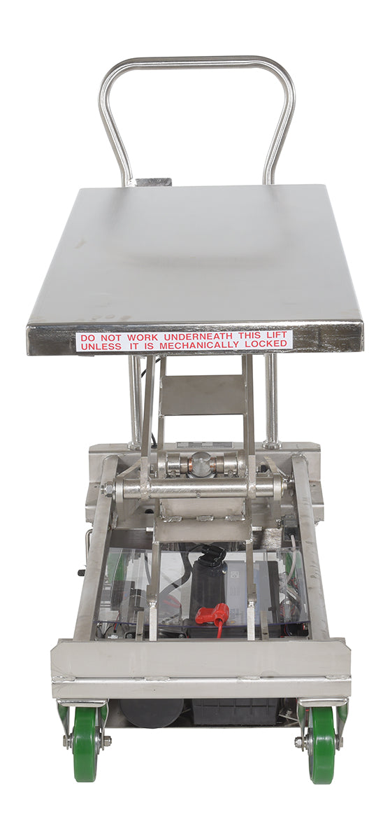 Stainless Steel 12V DC Double Cart 20-1/2 In. x 39-3/4 In. 1000 Lb. Capacity Silver