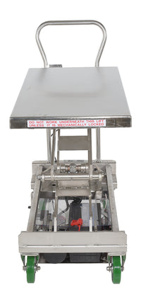 Thumbnail for Stainless Steel 12V DC Double Cart 20-1/2 In. x 39-3/4 In. 1000 Lb. Capacity Silver