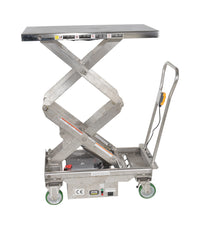 Thumbnail for Stainless Steel 12V DC Double Cart 20-1/2 In. x 39-3/4 In. 1000 Lb. Capacity Silver