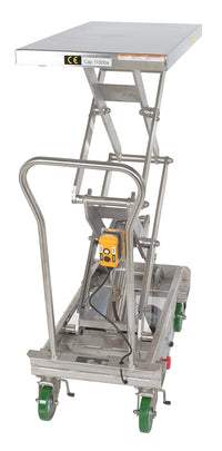 Thumbnail for Stainless Steel 12V DC Double Cart 20-1/2 In. x 39-3/4 In. 1000 Lb. Capacity Silver