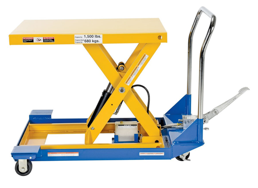 24" x 36" Manual Scissor Cart - Foot Pump w/ 1,500-lbs Capacity