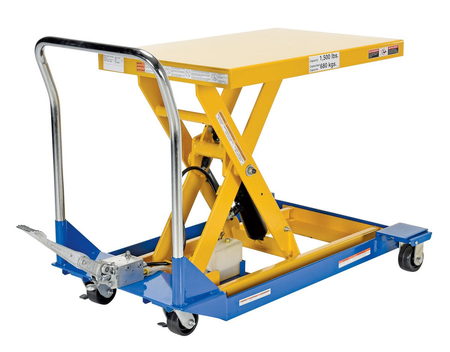 24" x 36" Manual Scissor Cart - Foot Pump w/ 1,500-lbs Capacity