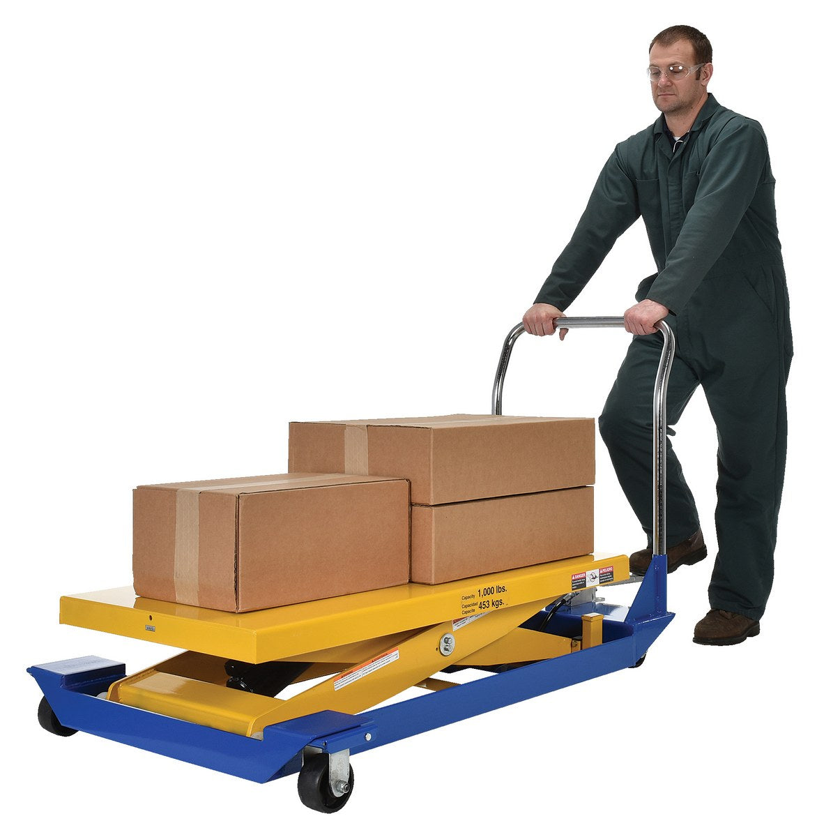 24" x 48" Manual Scissor Cart - Foot Pump w/ 1,000-lbs Capacity