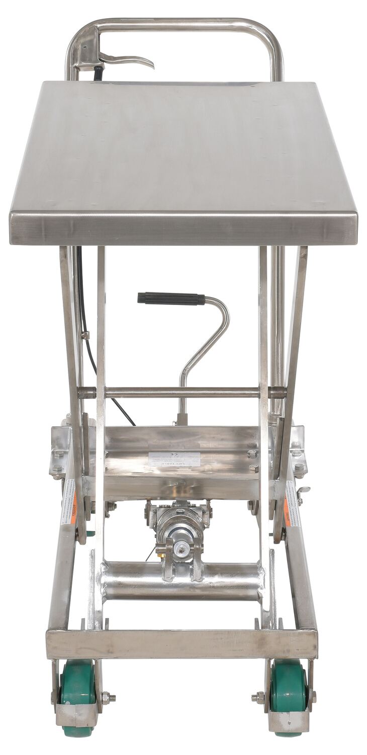 Stainless Steel Scissor Cart 32-1/2 In. x 19-3/8 500 Lb. Capacity Silver