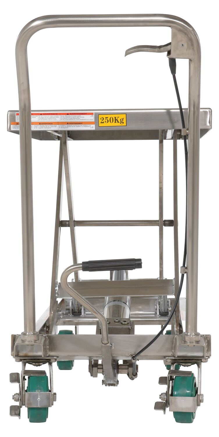 Stainless Steel Scissor Cart 32-1/2 In. x 19-3/8 500 Lb. Capacity Silver