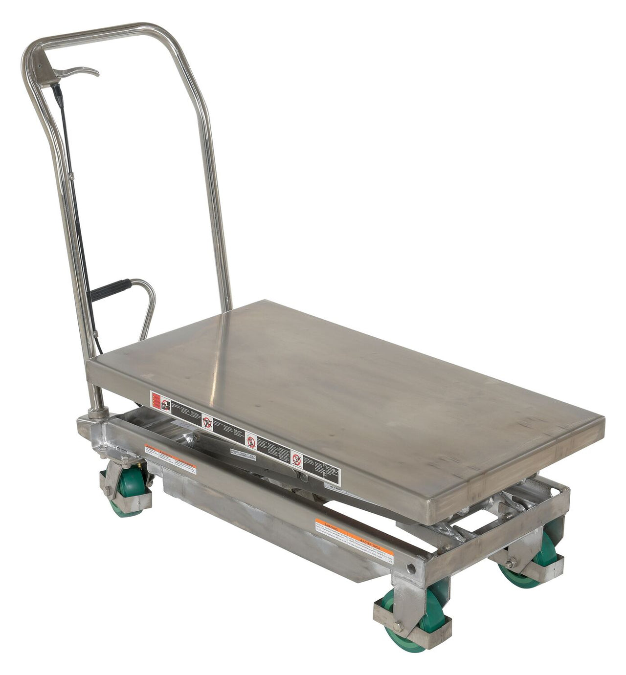 304 Stainless Steel Double Scissor Cart 36-1/4 In. x 19-3/8 In. 600 Lb. Capacity Silver