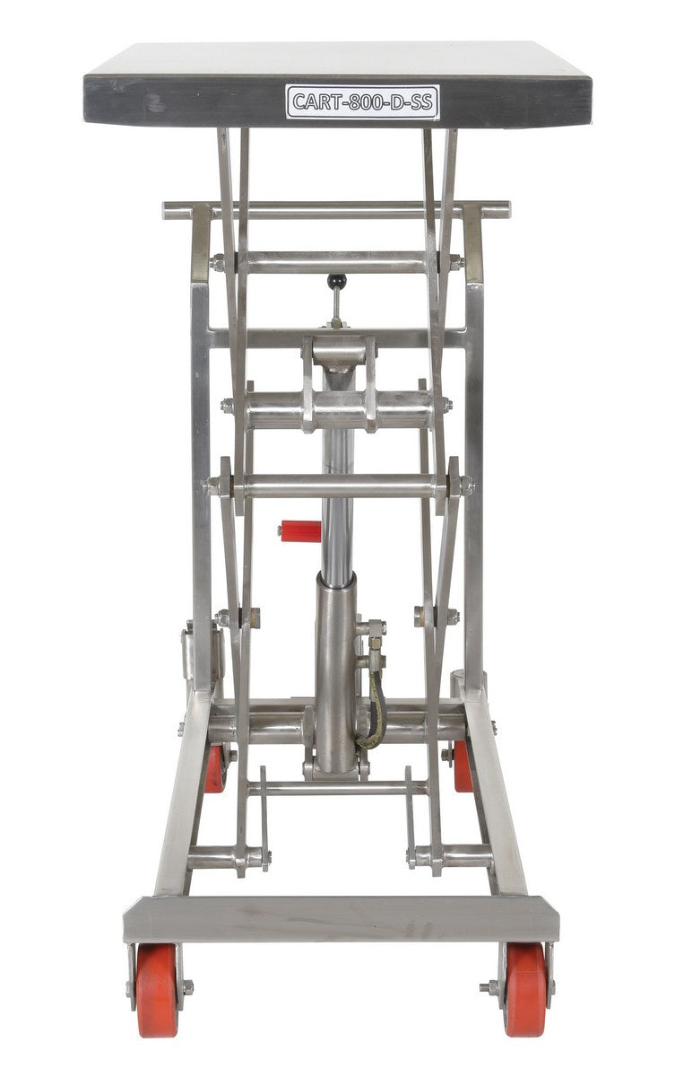Stainless Steel Scissor Carts 23-5/8 In. x 35-1/2 In. 800 Lb. Capacity Silver