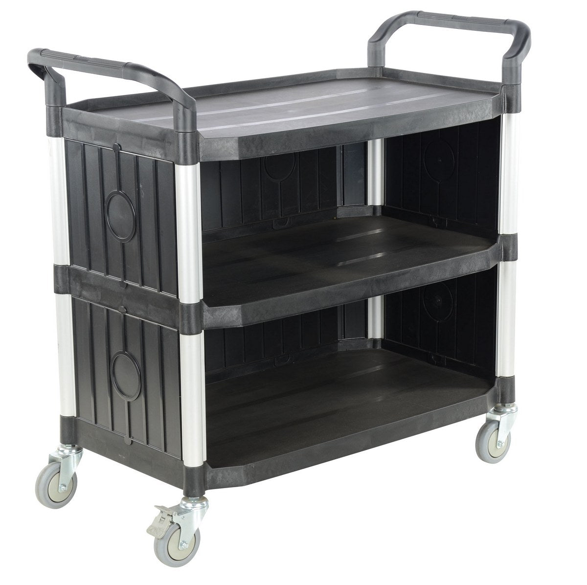 COMMERCIAL CART 43X20 3-SHELF W/ PANELS