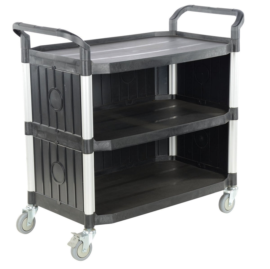 COMMERCIAL CART 43X20 3-SHELF W/ PANELS