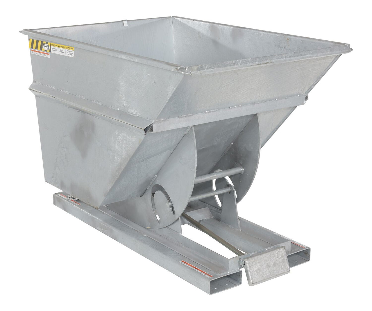 1 CuYd 70 Degree Heavy Duty Self Dumping Hopper w/ Bumper Release - Galvanized
