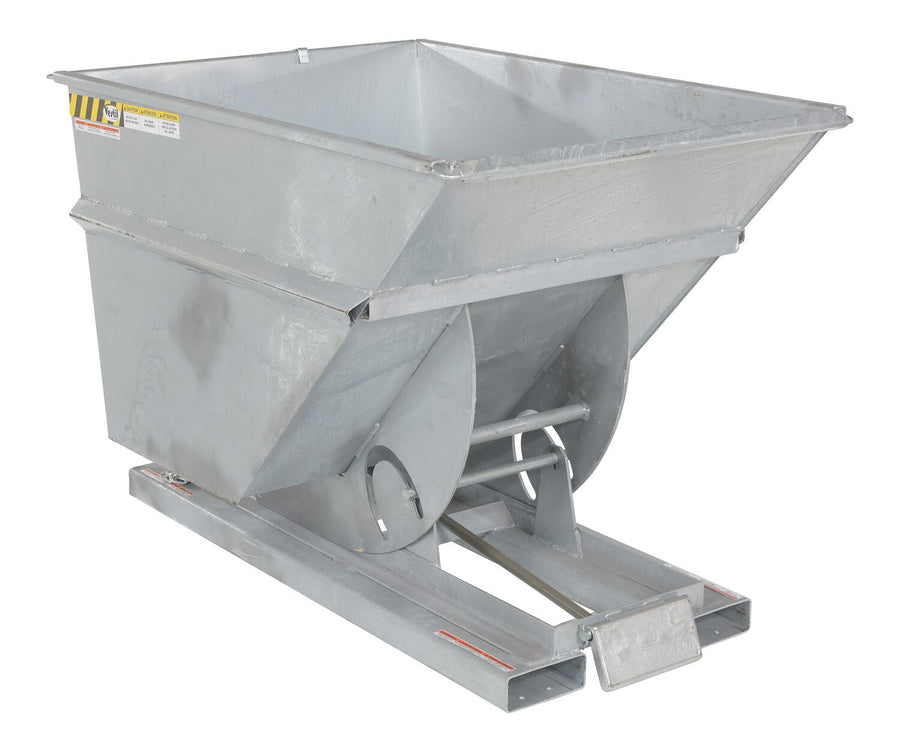 1 CuYd 70 Degree Heavy Duty Self Dumping Hopper w/ Bumper Release - Galvanized