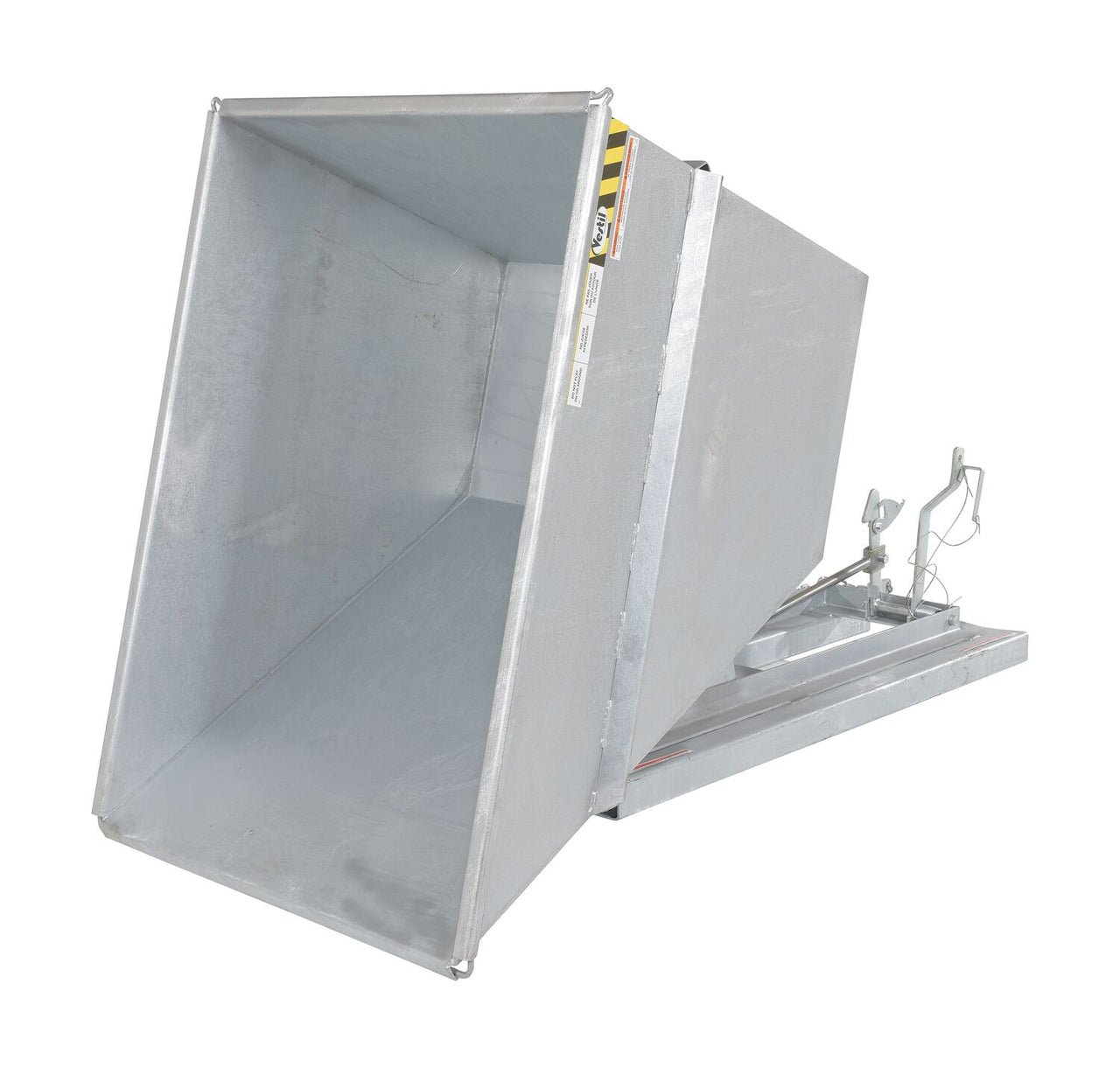 1 CuYd 70 Degree Heavy Duty Self Dumping Hopper w/ Bumper Release - Galvanized