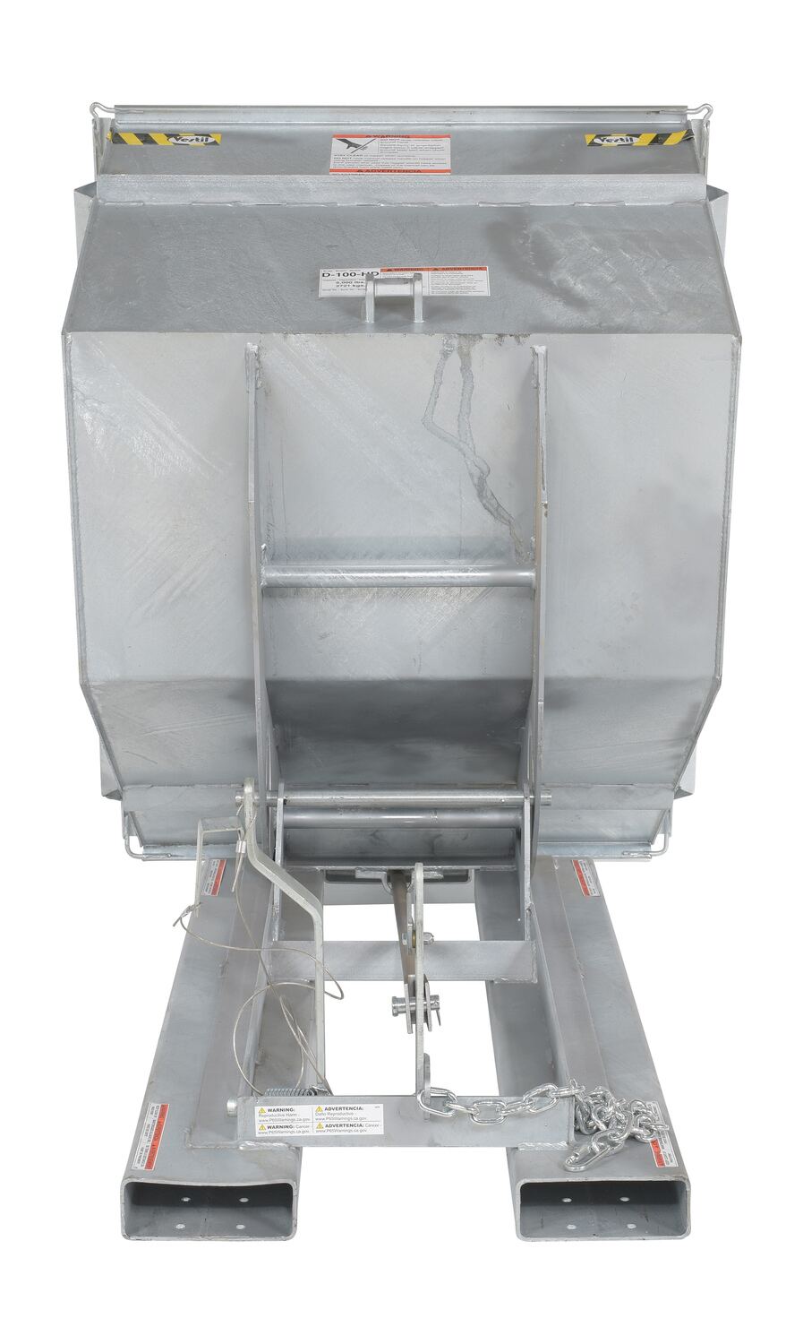 1 CuYd 70 Degree Heavy Duty Self Dumping Hopper w/ Bumper Release - Galvanized