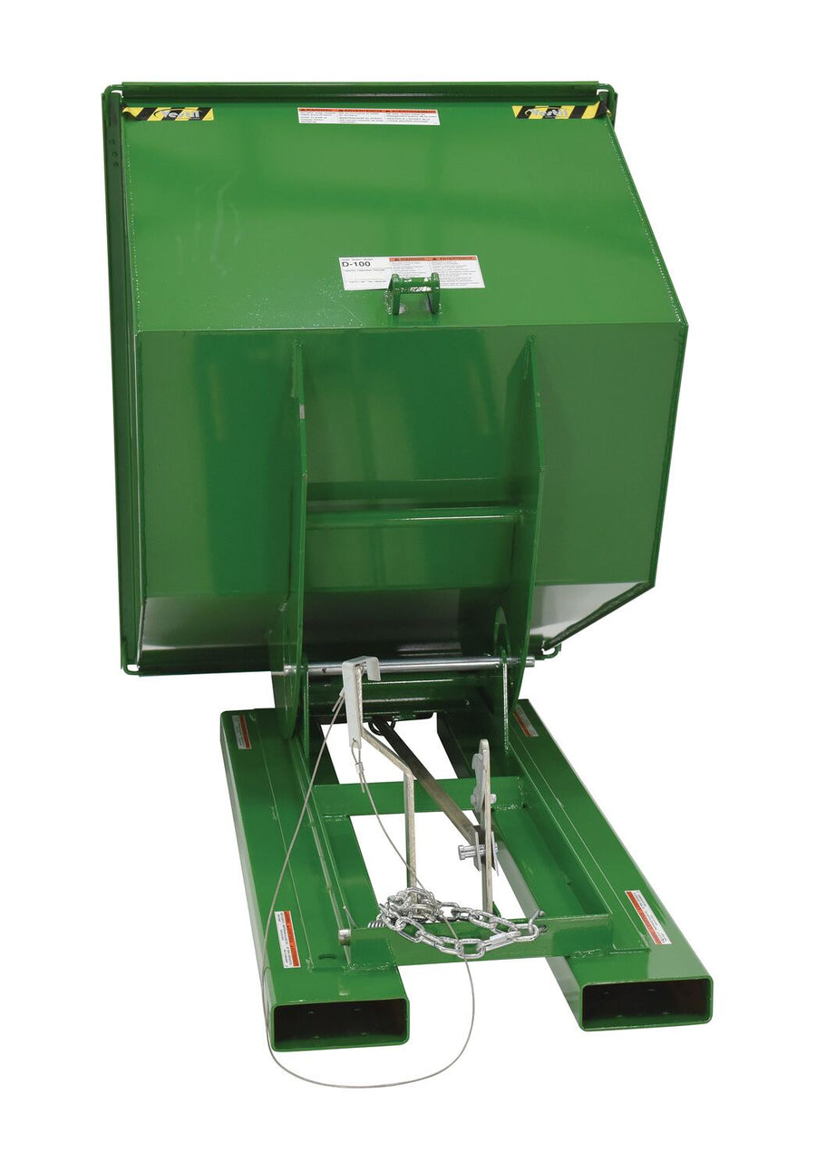 1 CuYd 70 Degree Light Duty Self Dumping Hopper w/ Bumper Release - Green