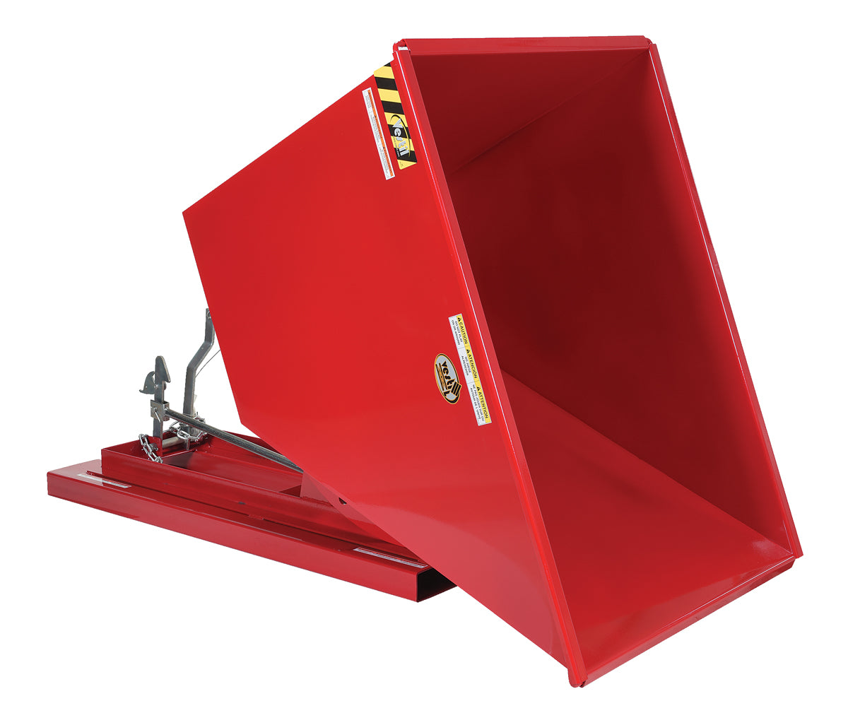 1 CuYd 70 Degree Light Duty Self Dumping Hopper w/ Bumper Release - Red