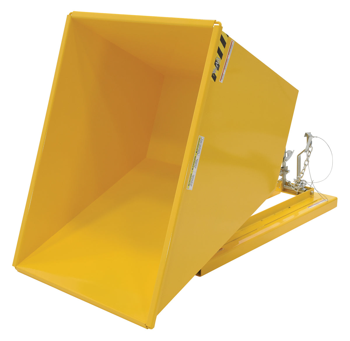 1 CuYd 70 Degree Light Duty Self Dumping Hopper w/ Bumper Release - Yellow