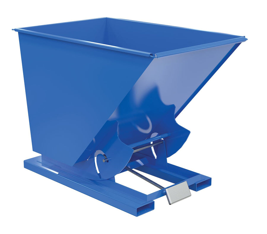 1-1/2 CuYd 70 Degree Medium Duty Self Dumping Hopper w/ Bumper Release - Blue