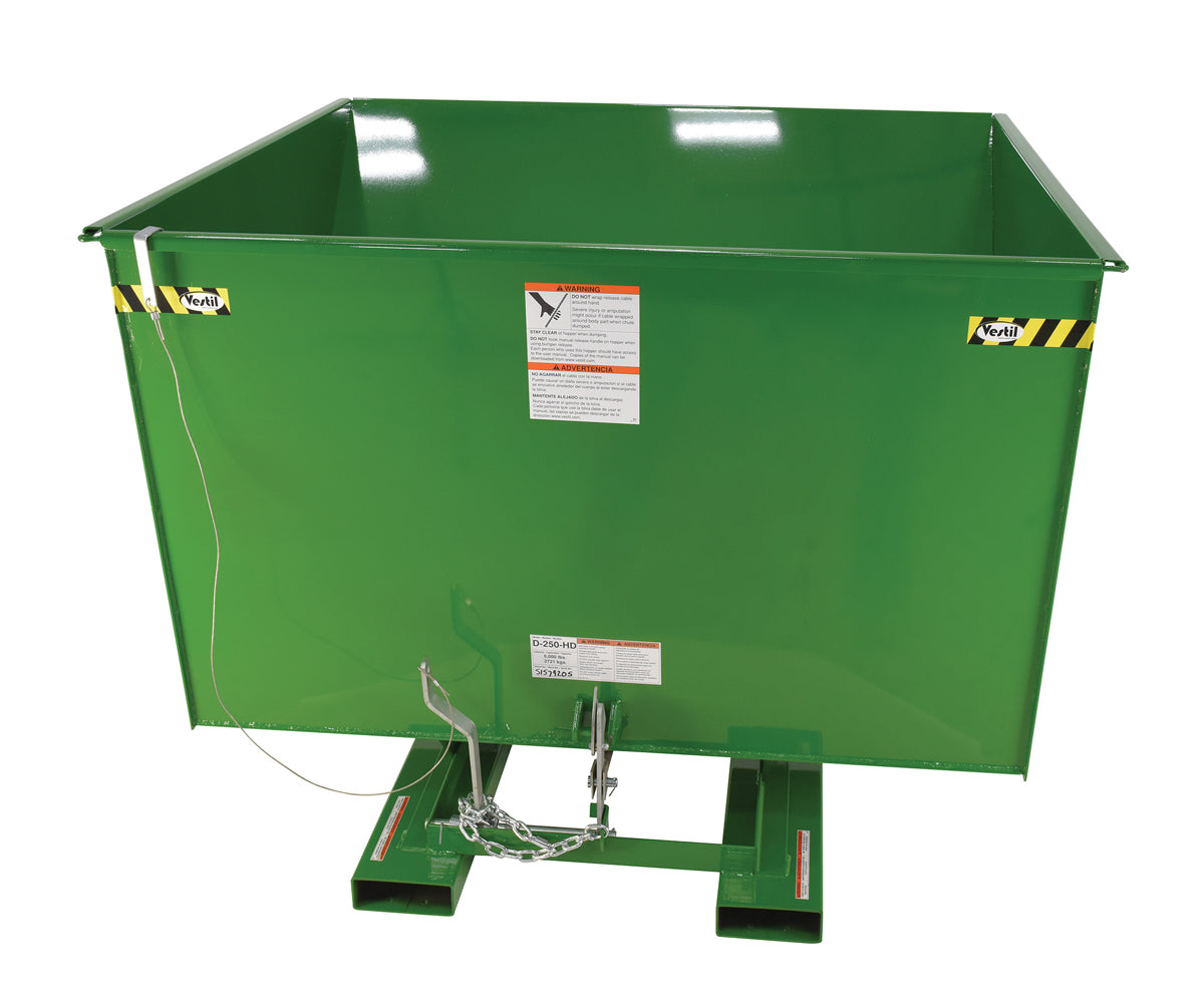 2-1/2 CuYd 70 Degree Light Duty Self Dumping Hopper w/ Bumper Release - Green