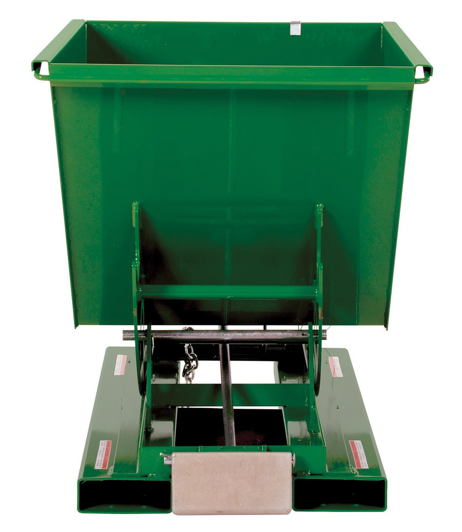 1/2 CuYd 70 Degree Heavy Duty Self Dumping Hopper w/ Bumper Release - Green