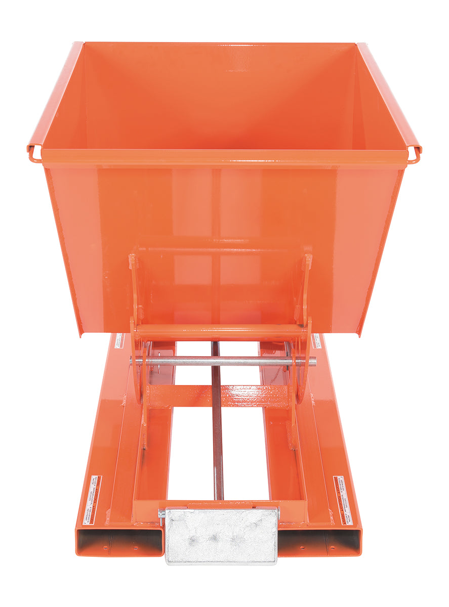 1/2 CuYd 70 Degree Heavy Duty Self Dumping Hopper w/ Bumper Release - Orange