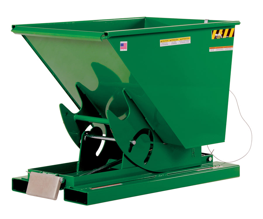 1/2 CuYd 70 Degree Light Duty Self Dumping Hopper w/ Bumper Release - Green