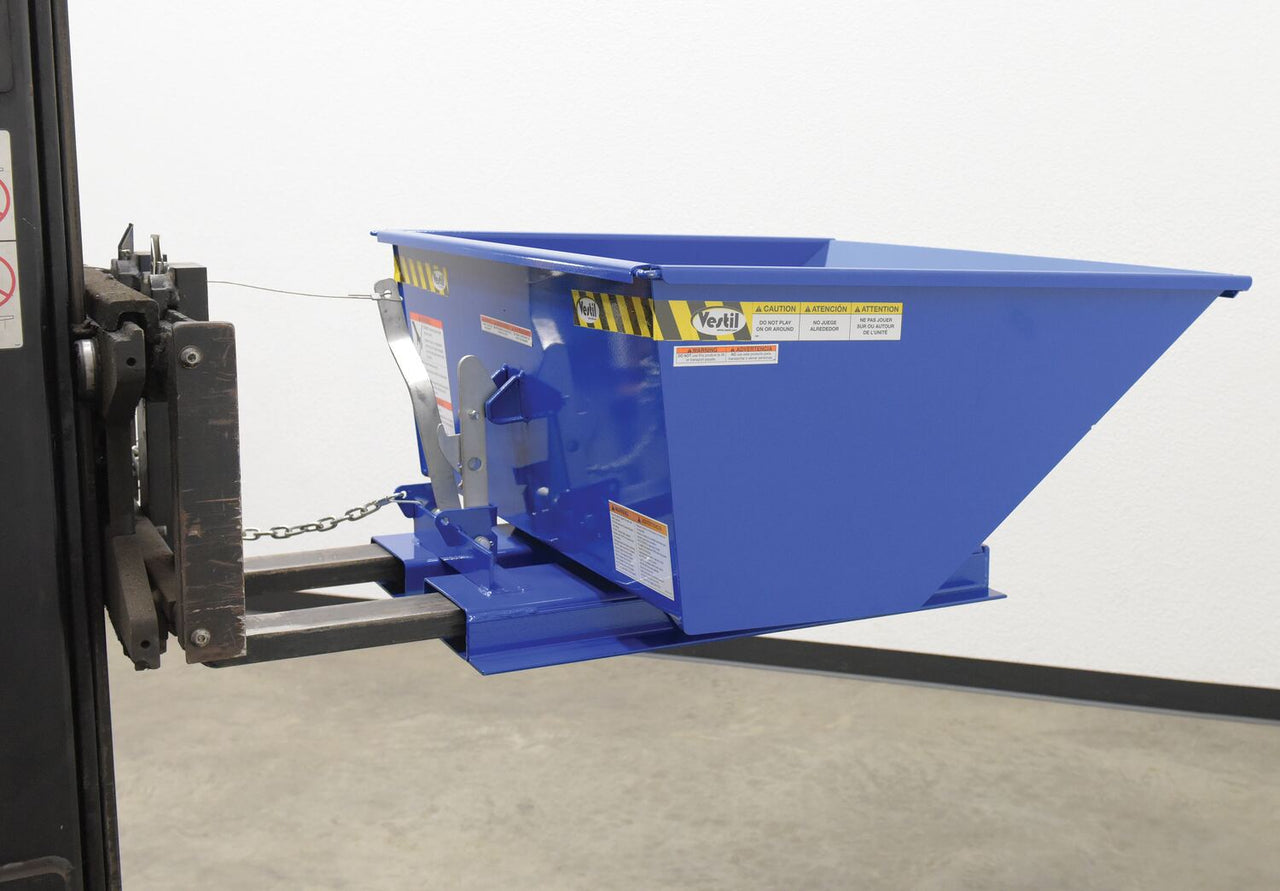 Low Profile Self Dumping Hopper .5 Cubic Yards 2,000 lb. Capacity Blue