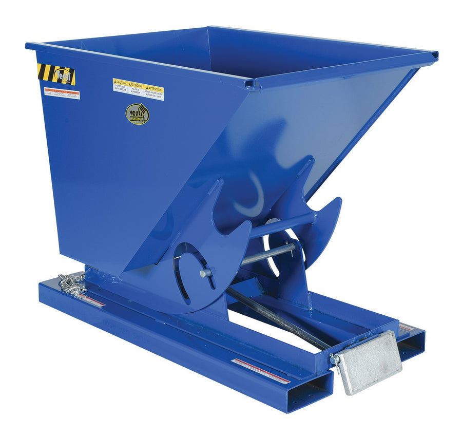 1/2 CuYd 70 Degree Medium Duty Self Dumping Hopper w/ Bumper Release - Blue
