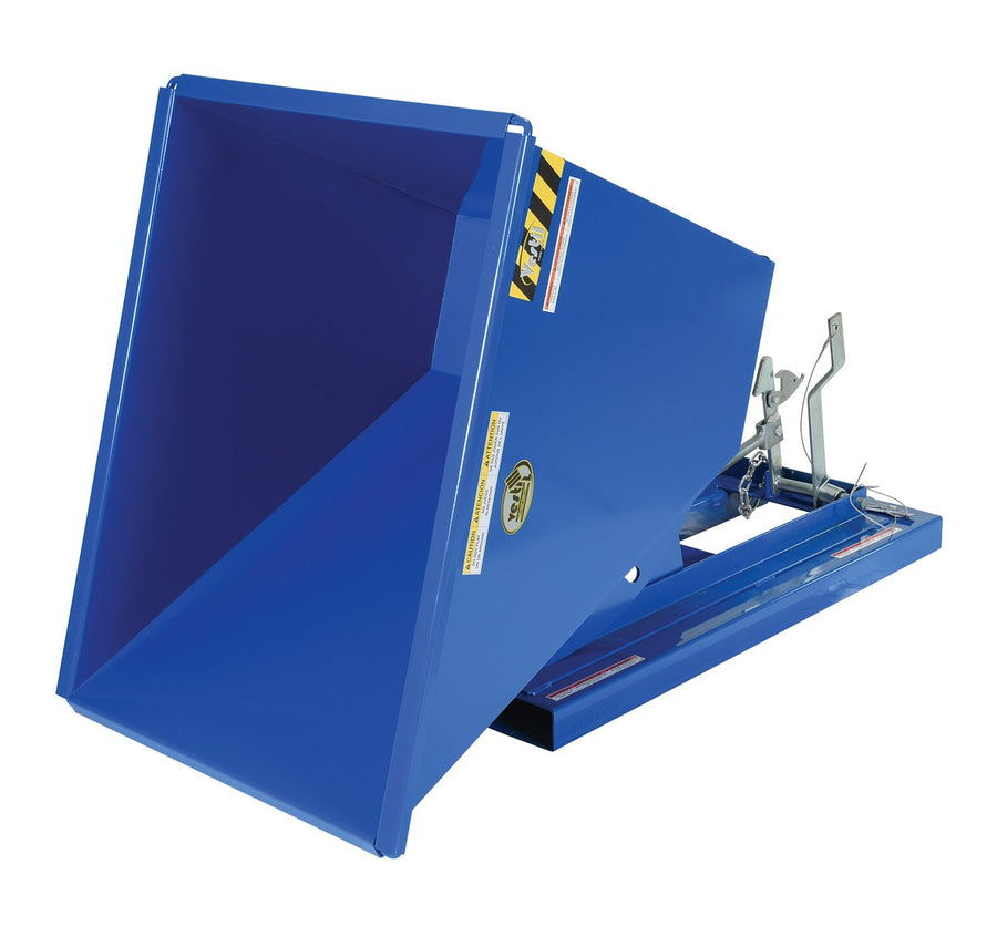 1/2 CuYd 70 Degree Medium Duty Self Dumping Hopper w/ Bumper Release - Blue