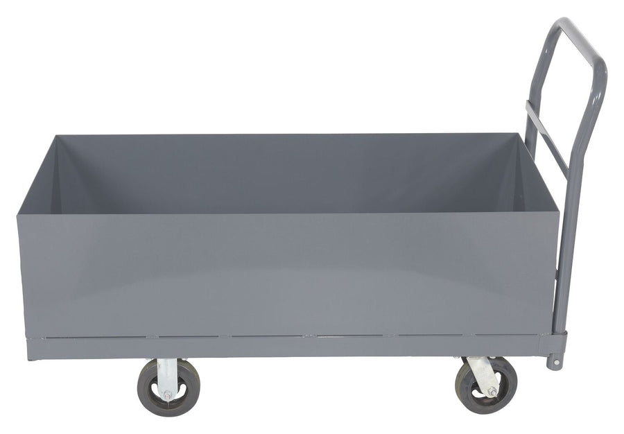 Steel Heavy Duty Deep Box Platform Truck 24x48 12in Sides 2000 Lb. Capacity Gray