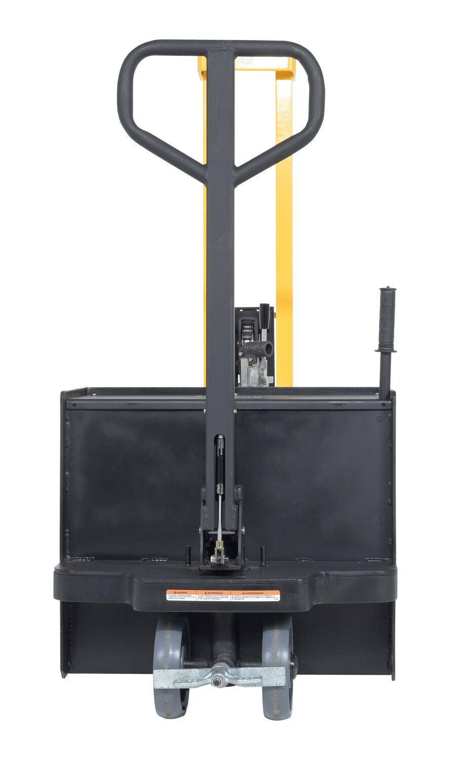Steel Manual Drive Manual Lift Counter Balnc Drum Stacker 12V 52 x 26 In. x 58 In. 700 Lb. Cap Yel