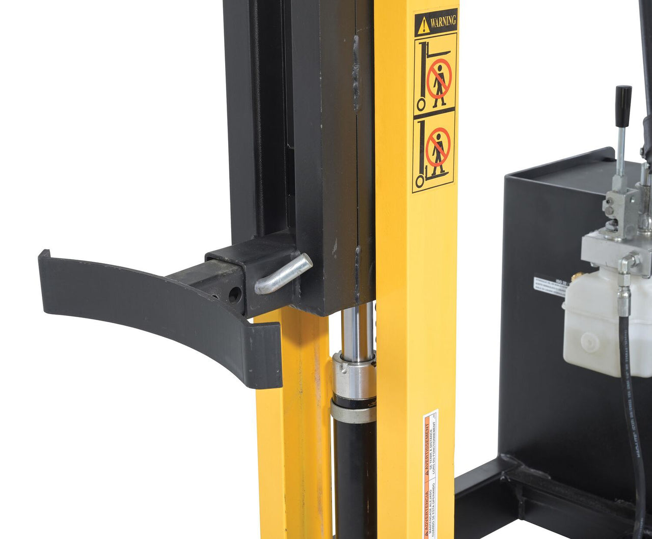 Steel Manual Drive Manual Lift Counter Balnc Drum Stacker 12V 52 x 26 In. x 58 In. 700 Lb. Cap Yel