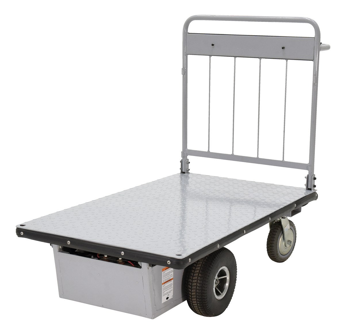 Steel Electric Material Handling Cart No Sides 28 In. x 48 In. 1000 Lb. Capacity Gray