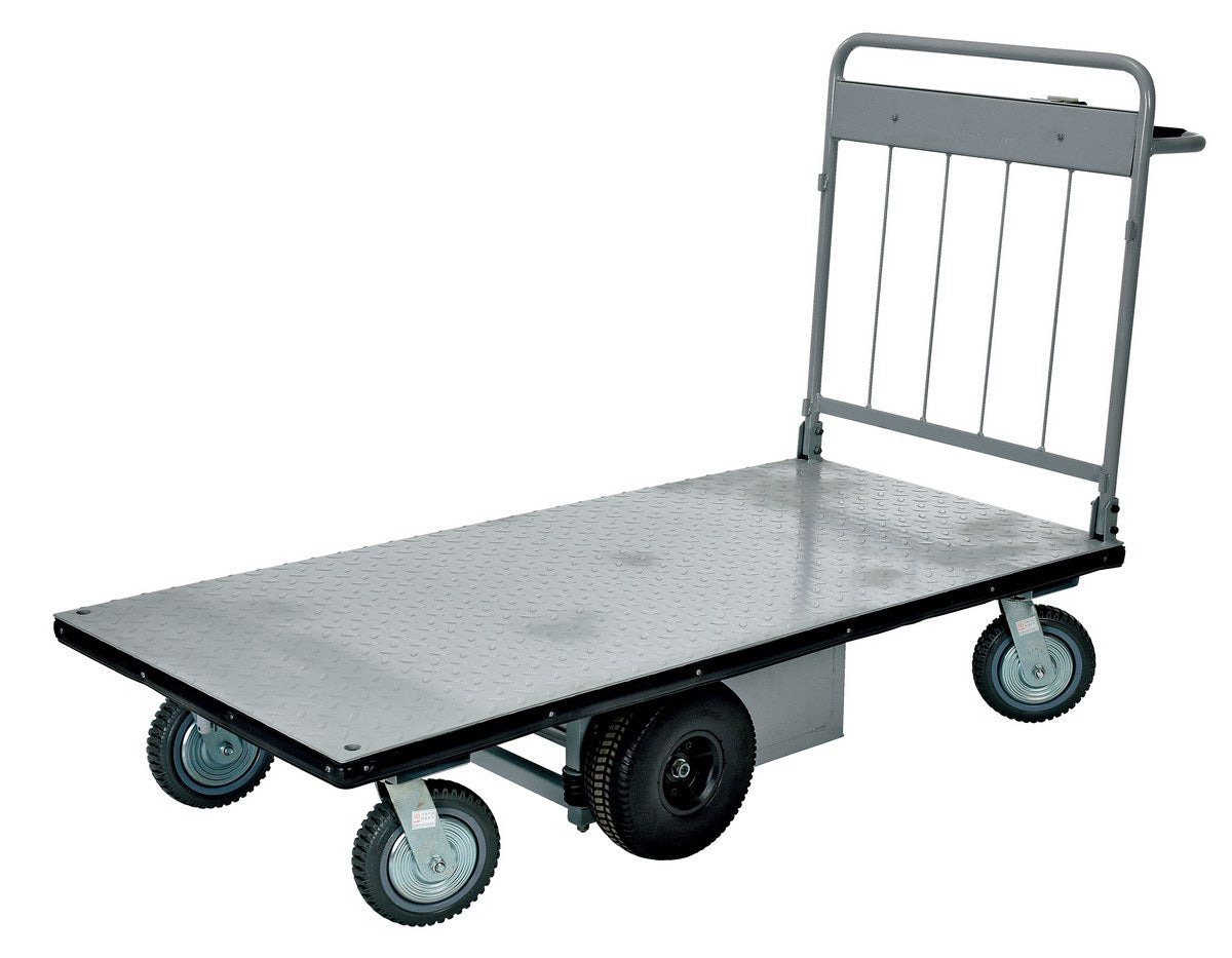 Steel Electric Material Handling Cart No Sides 28 In. x 60 In. 1500 Lb. Capacity Gray