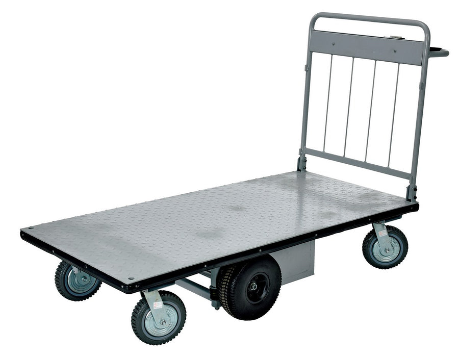Steel Electric Material Handling Cart No Sides 28 In. x 60 In. 1500 Lb. Capacity Gray