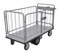 Thumbnail for Steel Electric Material Handling Cart with Sides 28 In. x 60 In. 1500 Lb. Capacity Gray