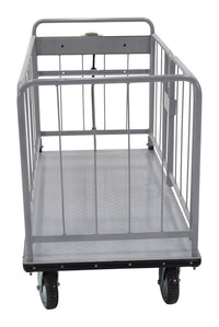 Thumbnail for Steel Electric Material Handling Cart with Sides 28 In. x 60 In. 1500 Lb. Capacity Gray