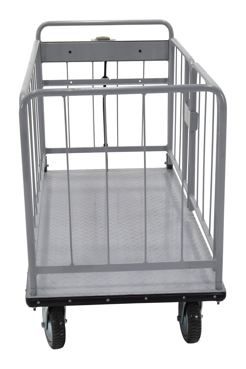 Steel Electric Material Handling Cart with Sides 28 In. x 60 In. 1500 Lb. Capacity Gray