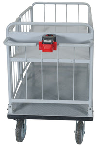 Thumbnail for Steel Electric Material Handling Cart with Sides 1 Shelf 28 In. x 60 In. 500 Lb. Capacity Gray