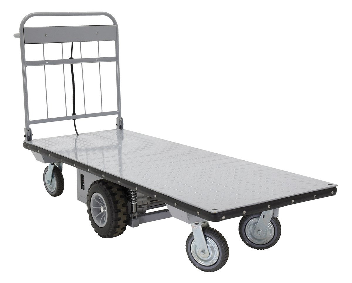 Steel Electric Material Handling Cart No Sides 28 In. x 72 In. 2000 Lb. Capacity Gray