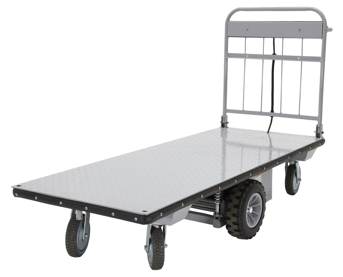 Steel Electric Material Handling Cart No Sides 28 In. x 72 In. 2000 Lb. Capacity Gray