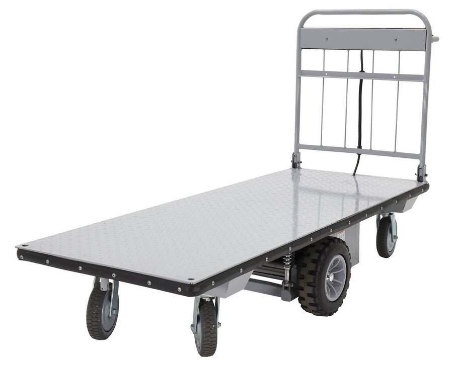 Steel Electric Material Handling Cart No Sides 28 In. x 72 In. 2000 Lb. Capacity Gray