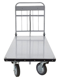 Thumbnail for Steel Electric Material Handling Cart No Sides 28 In. x 72 In. 2000 Lb. Capacity Gray